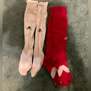 Adidas Red and White Sports Socks